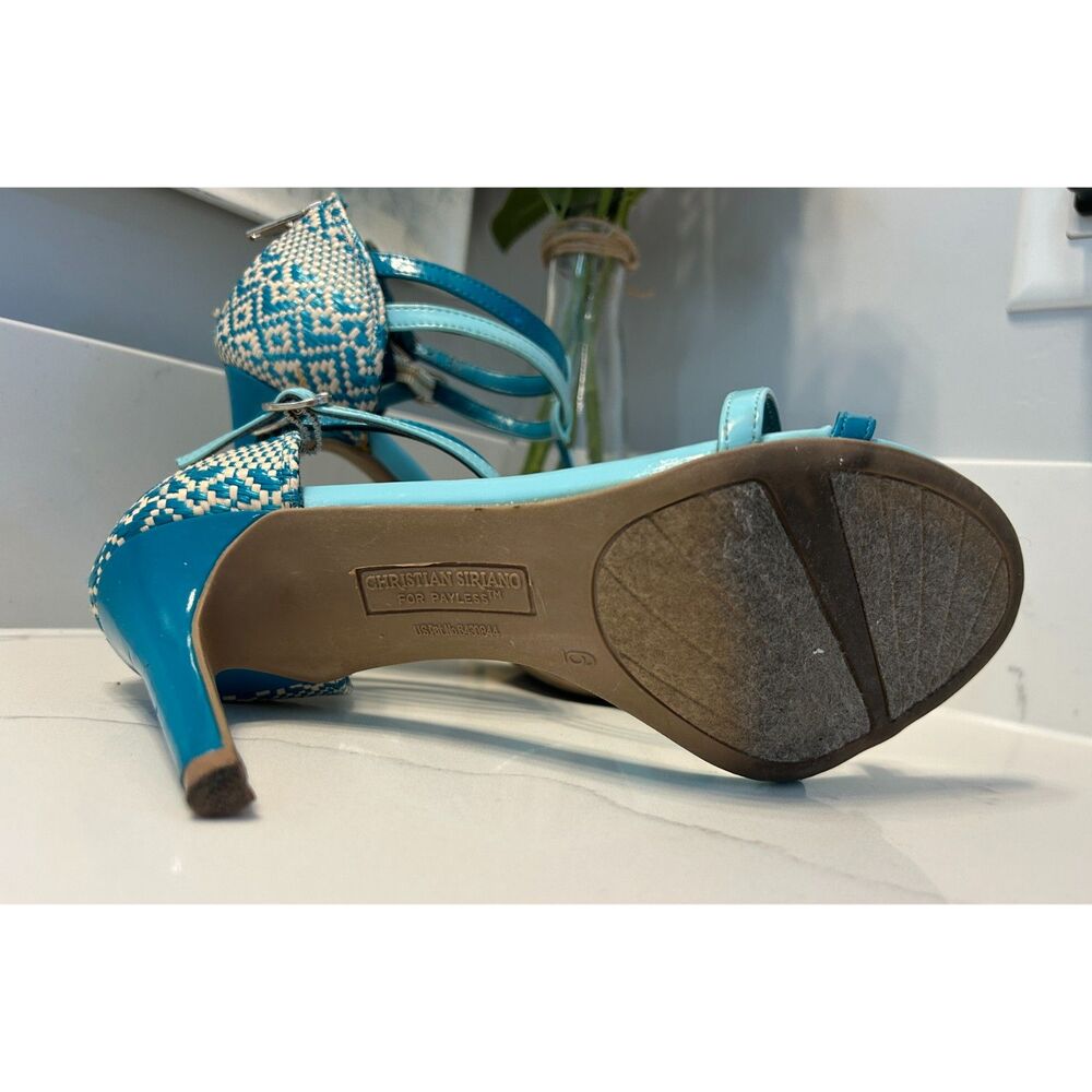 VINTAGE Light Blue Christian Siriano Strappy Sandal Heels Size 6